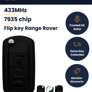 Land Rover Range Rover Vogue - Aftermarket 3 Button Key - 433MHz, ID46, HU92
