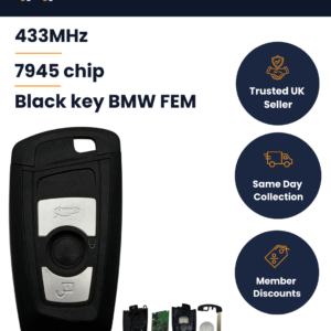 BMW 2 / 3 / 5 / 7 / X5 Series - Aftermarket 3 Button FEM Smart Key - HUF5767 - 434MHz, ID47, HU100