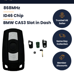 BMW 1 / 3 / 5 / X1 / X5 / X6 / Z - Aftermarket 3 Button Smart Key - KR55WK49127 - 868MHz, ID46, HU92R