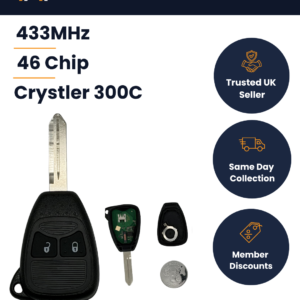 Chrysler 300C - Aftermarket 2 Button Key - 05179516AA - 433MHz, ID46, CHR-15