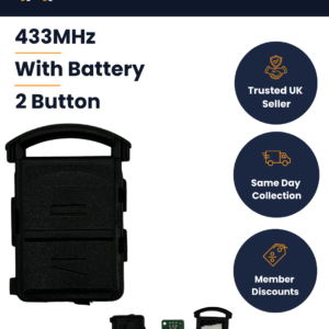 Vauxhall Corsa C / Meriva / Tigra / Combo Van - Aftermarket 2 Button Remote Key - 5WK48669 - 433MHz, ID40, HU100