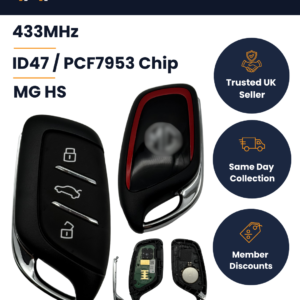 MG HS / EHS / ZS EV - OEM 3 Button Smart Key - 10963398-RMK - 433MHz, ID47, HU100