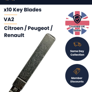 VA2 - Citroen / Peugeot / Renault - x10 Key Blades