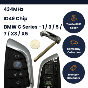 BMW G Series / 1 / 3 / 5 / 7 - OEM 4 Button Smart Remote Key - N5F-ID21A - 434MHz, ID49/NCF295xV, HU100